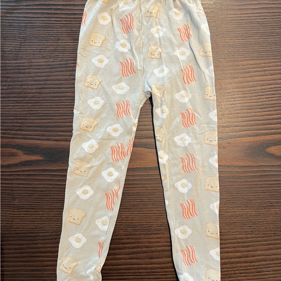 Whistle & Flute Organic Cotton Pajamas Kawaii Bacon and Eggs Size 5-6 - Picture 5 of 7